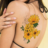 NEW Half Flora Arm Looks Real Temporary Tattoo Stickers Waterproof Realistic Tattoo Small Fresh Pattern Fake Tattoos For Women For Neck Arms Hand