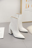 Vipkoala Autumn and Winter New High-heeled Women's Boots Sexy Fashion Pointed Toe Zipper Pure Color Casual Short Boots