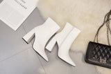 Vipkoala Autumn and Winter New High-heeled Women's Boots Sexy Fashion Pointed Toe Zipper Pure Color Casual Short Boots