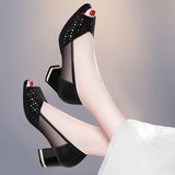 Vipkoala Plus Size Summer Women Sandals Bling Open Toe High Heels Hollow Out Pumps Woman Dress Shoes OL office Ladies Shoes zapatos mujer