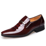 Vipkoala Men Formal Shoes  Leather  PU Patent  Solid Color Waterproof and Non Slip Large Size  Casual