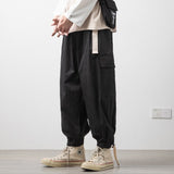 Vipkoala Streetwear Black Mens Harem Joggers Pants Men Cargo Pants  Men's Baggy Jogging Sweatpants Korean Style Fashion Wide Leg Pants