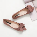 Vipkoala Large Size Spring Bow Flats Shoes Woman Butterfly-Knot Ballets OL Office Shoes Pointed Toe Shallow Slip On Foldable Ballerina