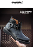 Vipkoala Autumn Winter Fashion Men Motorcycle Boots Genuine Leather Ankle Chelsea Boots Men Shoes Vintage Classic Men Leather Ankle Boots