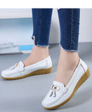 Vipkoala Women's Autumn Low Slip-on Shoes Without Heels Loafers Ballet Flats Woman Leather Casual Female Mules Moccasin Footwear