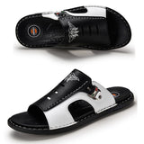 Vipkoala Men's Summer Sandals Original Leather Comfortable Slip-on Casual Sandals Fashion Men Slippers Zapatillas Hombre Size 38-47