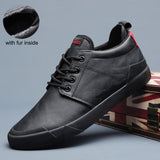 Vipkoala New Men's Fashion Shoes Black High Top Casual Shoes Men Wear-resisting Loafers Designer Leisure Vulcanized Shoes