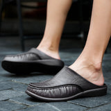 Vipkoala Men's Slippers EVA Slip on Flats Shoes Walking Shoes Men Half Slipper Comfortable Soft Household Sandals Size 40-47