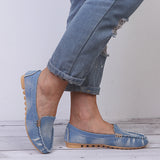 Vipkoala Women Casual Flat Shoes Spring Autumn Flat Loafer Women Shoes Slips Soft Round Toe Denim Flats Jeans Shoes Plus Size