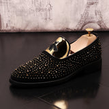 Vipkoala Fashion Trend Slip On Men's Casual Loafers Luxury Rhinestone Lazy Male Wedding Dress Shoes Moccasins Valentines Day