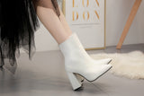 Vipkoala Autumn and Winter New High-heeled Women's Boots Sexy Fashion Pointed Toe Zipper Pure Color Casual Short Boots