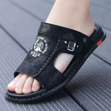 Vipkoala Big Size 47 Men Genuine Leather Sandals Summer Classic Men Shoes Slippers Soft Sandals Men Roman Comfortable Walking Footwea