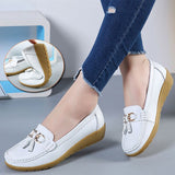 Vipkoala Women's Autumn Low Slip-on Shoes Without Heels Loafers Ballet Flats Woman Leather Casual Female Mules Moccasin Footwear