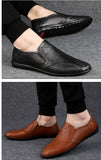 Vipkoala Men Fashion Genuine Leather Casual Loafers Soft Comfortable Breathable Flats Lazy Shoes Men's Lightweigh Moccasins Driving Shoes