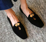 Vipkoala Ladies Flat Shoes Round Toe Solid Color Single Shoes Retro Elegant Shoes Casual Office Shoes Lazy Shoe Covers Wear Shoes Women