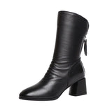 Vipkoala Brand Size 35-40 Women Ankle Boots Fashion Cross Strap High Heel Winter Shoes Woman Zipper Office Lady Street Footwear