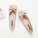 Vipkoala Large Size Spring Bow Flats Shoes Woman Butterfly-Knot Ballets OL Office Shoes Pointed Toe Shallow Slip On Foldable Ballerina