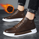 Vipkoala Winter Microfiber Leather with Velvet High-top Sneakers Men Winter Shoes Warm Comfortable Non-Slip Fashion Men Winter Boots