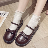 Vipkoala Lolita Shoes Bow Mary Janes Shoes Platform Women Flats Leather Round Toe Casual  Shoes Girls Princess Shoes Black Oxford