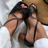 Vipkoala Summer Pumps Women Casual Heeled Shoes Retro Style Handmade Square Toe Sandals For Women Slip-On Comfort Ladies Pumps Spring Outfits Trends