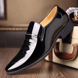 Vipkoala Men Formal Shoes  Leather  PU Patent  Solid Color Waterproof and Non Slip Large Size  Casual