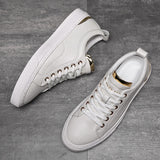 Vipkoala Spring Sneakers Men Casual Shoes White Metal Decoration for Men Oxfords Fashion Sneakers Mens Trainers Flat Shoes Size 44