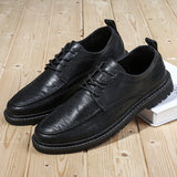 Vipkoala New Men's Quality Leather Shoes British Business lace up fashion black Soft Leather Man Split Leather Dress Shoes men