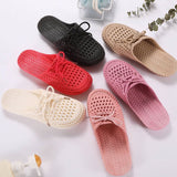 Vipkoala Women Slides Korean Style Knitted Flat Shoes Gardener Shoes Show Home Slippers For Family Outdoor Flip Flops