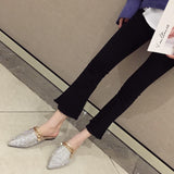 Vipkoala Women Mules Luxury Flats Fashion Loafers Designer Shoes Summer Slippers Pointed Toe Slides Slip on Wedding Casual Ladies Sandals