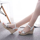 Vipkoala new wedges sandals comfortable summer platform sandals women high heels casual shoes women buckle printing sandals