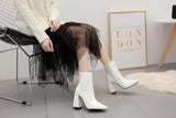 Vipkoala Autumn and Winter New High-heeled Women's Boots Sexy Fashion Pointed Toe Zipper Pure Color Casual Short Boots