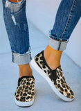 Vipkoala Leopard Print Casual Canvas Shoes Spring Comfortable Ladies Slip On Loafers 35-43 Large-Sized Outdoor Female Sneakers