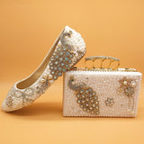 Vipkoala White Pearl Women Wedding Shoes With Matching Bags Bride High Heels Platform Shoes Peacock Ladies Paty Shoe And Bag