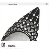 Vipkoala Women Pumps Pointy Toe Rhinestone Crystal High Heels Shoes Slip on Women Wedding Pumps Sandal Ladies Sexy Party Wedding Shoes