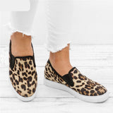 Vipkoala Leopard Print Casual Canvas Shoes Spring Comfortable Ladies Slip On Loafers 35-43 Large-Sized Outdoor Female Sneakers