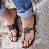 Vipkoala Gladiator Sandals Men Women New Summer Brown Clip Toe Retro Couple Sandals Travel Beach Slip On Flats Shoes Male Casual Sandals