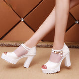 Vipkoala Women Sandals Square High Heel Summer Shoes Woman Pumps Sexy Flower Net  Hollow Peep toe Gladiator Sandals size 35-39