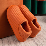 Vipkoala Heel Waterproof Cotton Slippers Women Thick Sole Winter Plush Warm Couple Home Home EVA Indoor and Outdoor Wear Men YK-10005