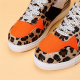 Vipkoala Autumn Sneakers Women New Ladies Leopard Print Lace Up Comfy Casual Shoes 35-43 Big Size Female Walking Sport Flats