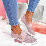 Vipkoala Womens Shoes Crystal Fashion Female Shoes Mesh Sport Ladies Shoes Platform Solid Female Casual Shoes Slip-On Women Shoes