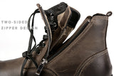 Vipkoala Natural Cow Leather Men Winter Boots Handmade Retro Ankle Boot Genuine Leather Snow Boots