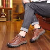 Vipkoala Man Leather Casual Shoes Fashion Sneakers Outdoor Light Waterproof Hiking Shoes Men Casual Sports Walking Shoes