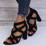 Vipkoala Women Pumps Sandals Summer Open Toe High Heels Low Block Heel Shoes Gladiator Zipper Thick With Sandals Wedges Mules Shoes