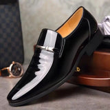 Vipkoala Men Formal Shoes  Leather  PU Patent  Solid Color Waterproof and Non Slip Large Size  Casual