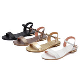 Vipkoala Bohemian Summer Shoes Women Sandals Solid Leather Soft Rubber Sole Basic Buckle Strap Size 34-43 Women's Sandales Femmes