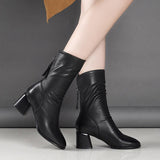 Vipkoala Brand Size 35-40 Women Ankle Boots Fashion Cross Strap High Heel Winter Shoes Woman Zipper Office Lady Street Footwear