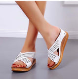 Vipkoala New Retro Women Sandals Shoes Casual Woman Heels Sandals For Wedges Heels Gladiator Sandalen Dames Plus Size Chaussure Femme