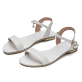 Vipkoala Bohemian Summer Shoes Women Sandals Solid Leather Soft Rubber Sole Basic Buckle Strap Size 34-43 Women's Sandales Femmes