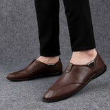 Vipkoala Men Fashion Genuine Leather Casual Loafers Soft Comfortable Breathable Flats Lazy Shoes Men's Lightweigh Moccasins Driving Shoes