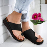 Vipkoala Women PU Leather Shoes Comfy Platform Flat Sole Ladies Casual Soft Big Toe Foot Correction Sandal Orthopedic Bunion Corrector